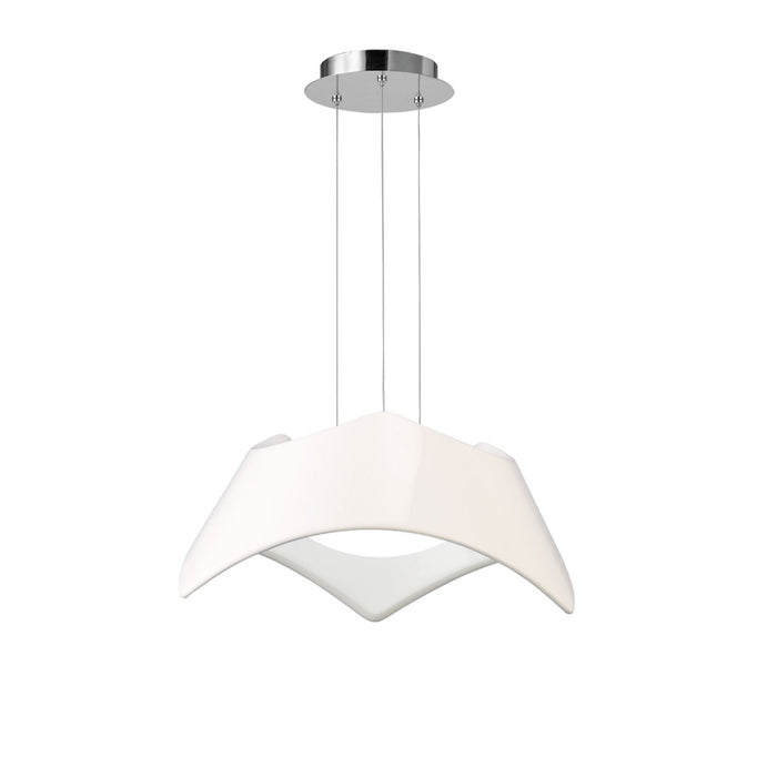 Mantra M4810 Maui Pendant 5W+19W LED 3000K, 2520lm, Gloss White/Polished Chrome, 3yrs Warranty • M4810