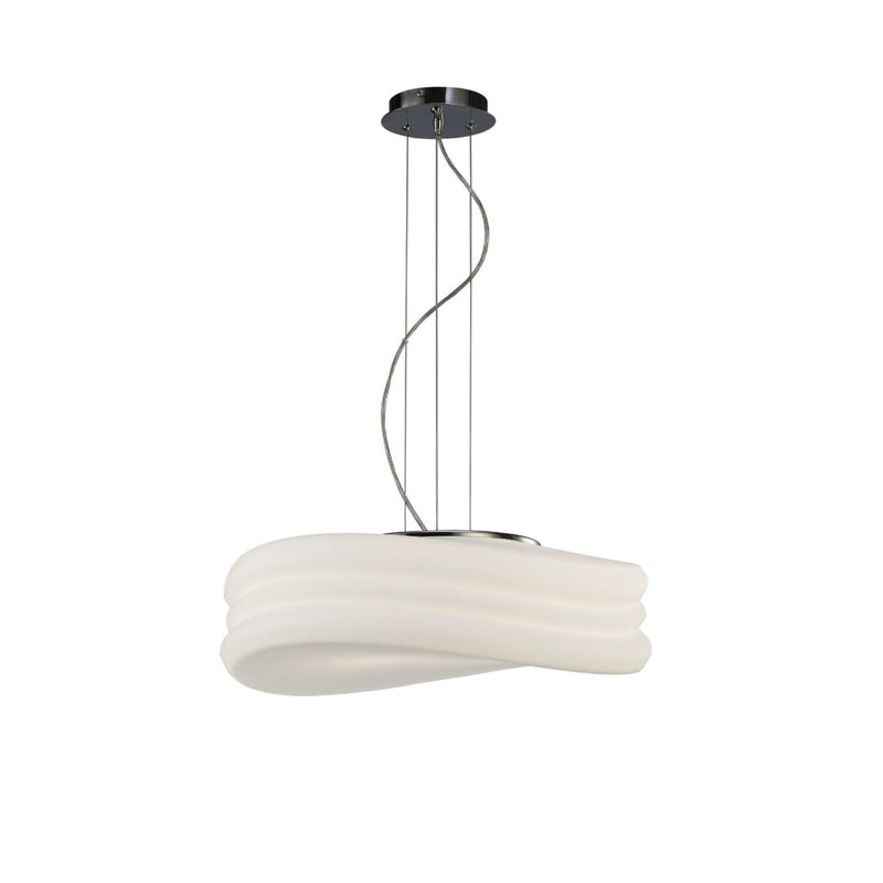 Mantra M3620 Mediterraneo Pendant 3 Light E27 Large, Polished Chrome/Frosted White Glass • M3620