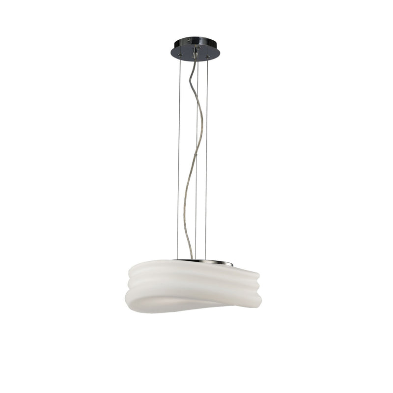 Mantra M3621 Mediterraneo Pendant 2 Light E27 Medium, Polished Chrome/Frosted White Glass • M3621