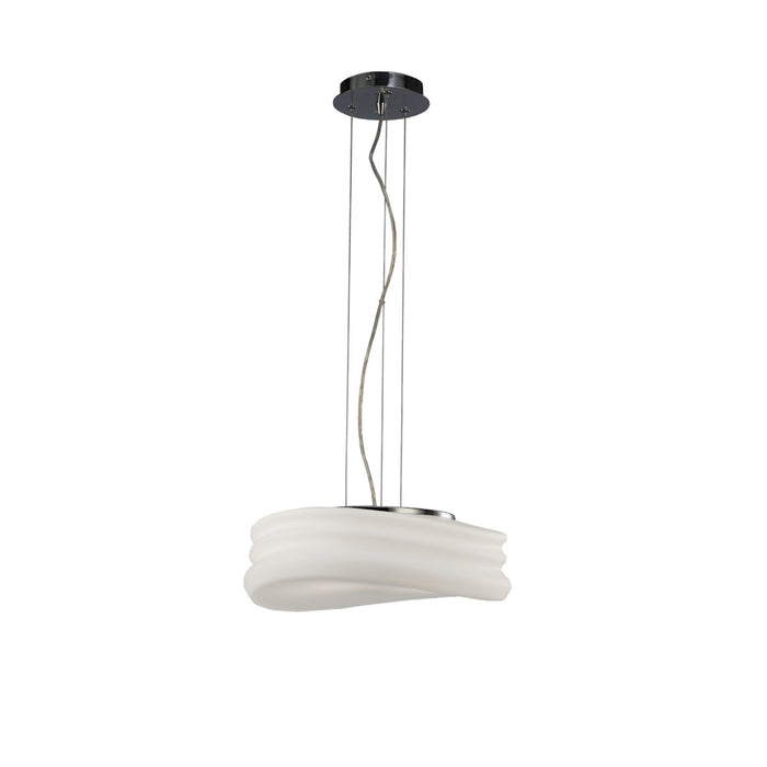 Mantra M3621 Mediterraneo Pendant 2 Light E27 Medium, Polished Chrome/Frosted White Glass • M3621