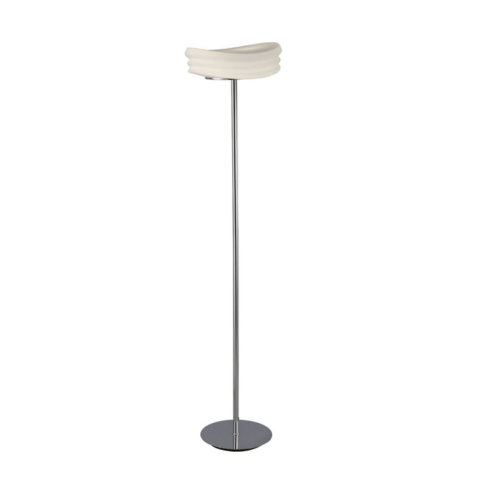 Mantra M3628 Mediterraneo Floor Lamp 2 Light E27, Polished Chrome/Frosted White Glass • M3628