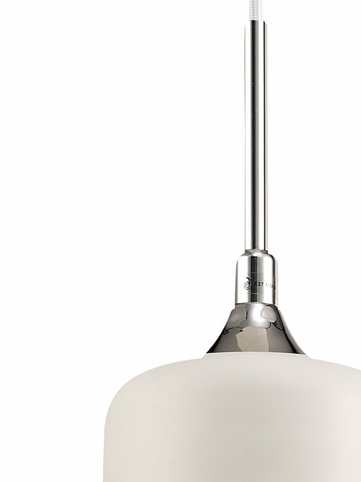 Deco Mia Single Tube Pendant 1 Light E27 White/Clear Glass • D0111