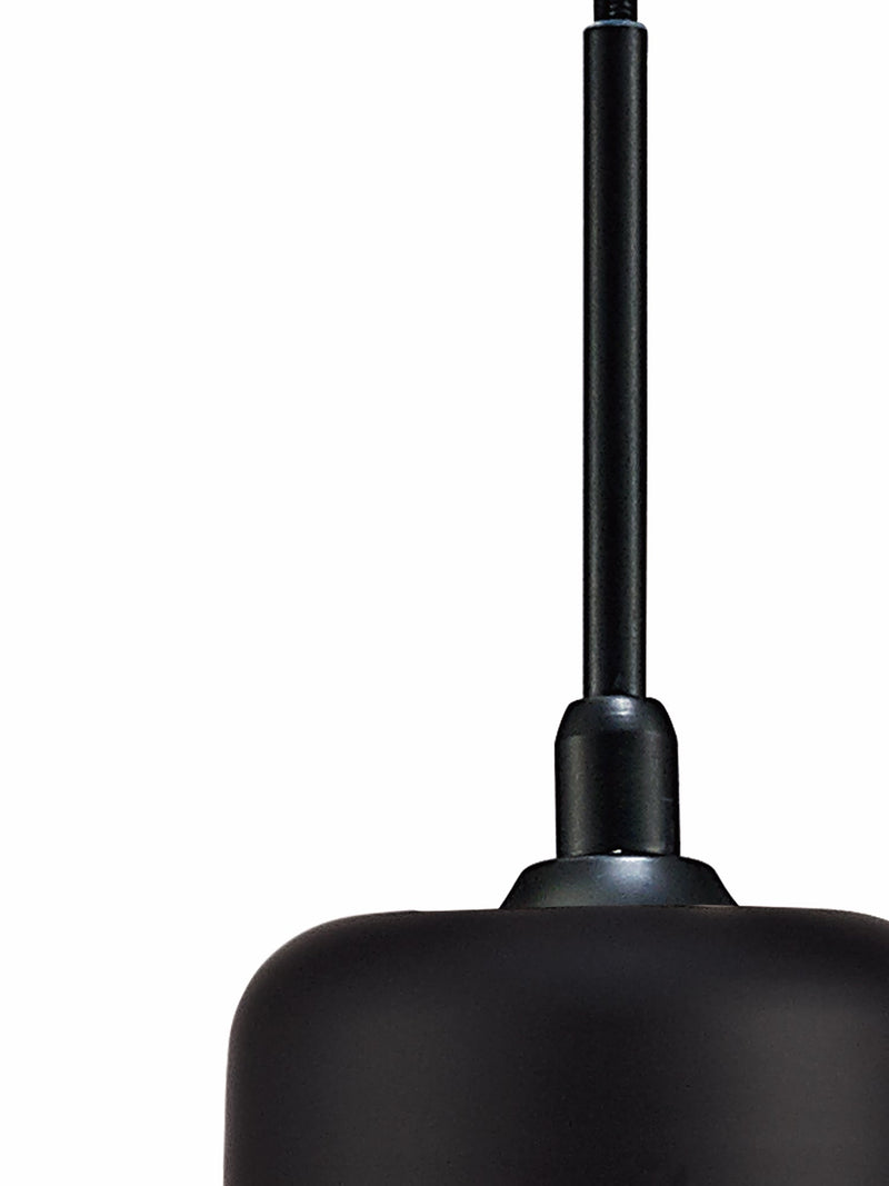 Deco Mia Single Tube Pendant 1 Light E27 Black/Clear Glass • D0112