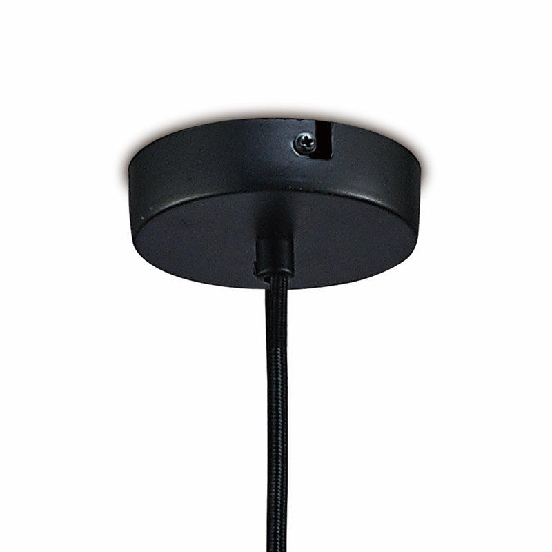 Deco Mia Single Tube Pendant 1 Light E27 Black/Clear Glass • D0112