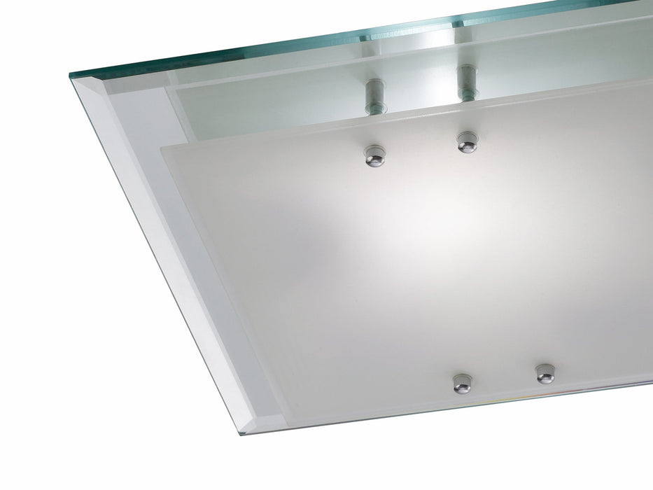 Deco Mira Ceiling, 350mm Square, 2 Light E27 Polished Chrome • D0010