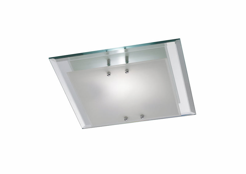 Deco Mira Ceiling, 350mm Square, 2 Light E27 Polished Chrome • D0010