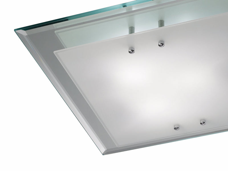 Deco Mira Ceiling, 400mm Square, 3 Light E27 Polished Chrome • D0011