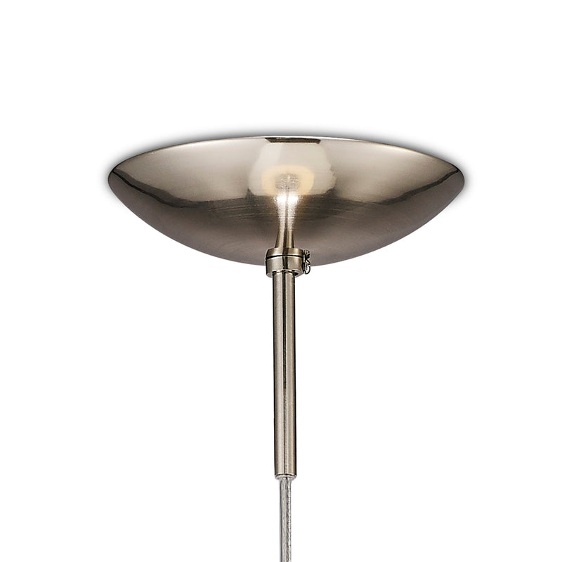 Deco Miranda Medium Ball Pendant 1 Light E27 Satin Nickel Suspension With Frosted White Glass Globe • D0123