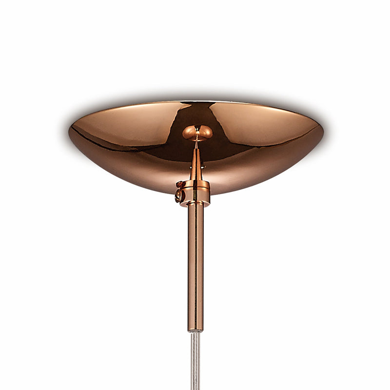 Deco Miranda Small Ball Pendant 1 Light E27 Copper Suspension With Copper Mirrored/Clear Glass Globe • D0126