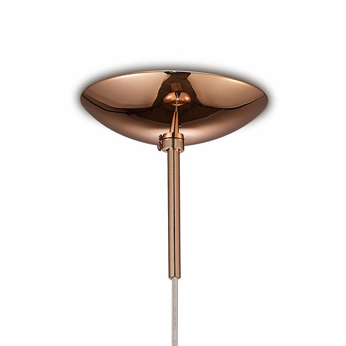 Deco Miranda Medium Ball Pendant 1 Light E27 Copper Suspension With Copper Mirrored/Clear Glass Globe • D0127