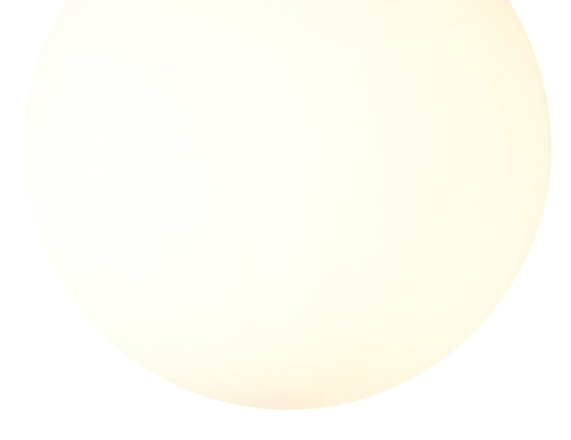 Deco Miranda Small Ball Pendant 1 Light E27 Black Suspension With Frosted White Glass Globe • D0649