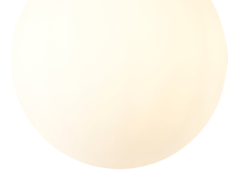 Deco Miranda Medium Ball Pendant 1 Light E27 Black Suspension With Frosted White Glass Globe • D0650