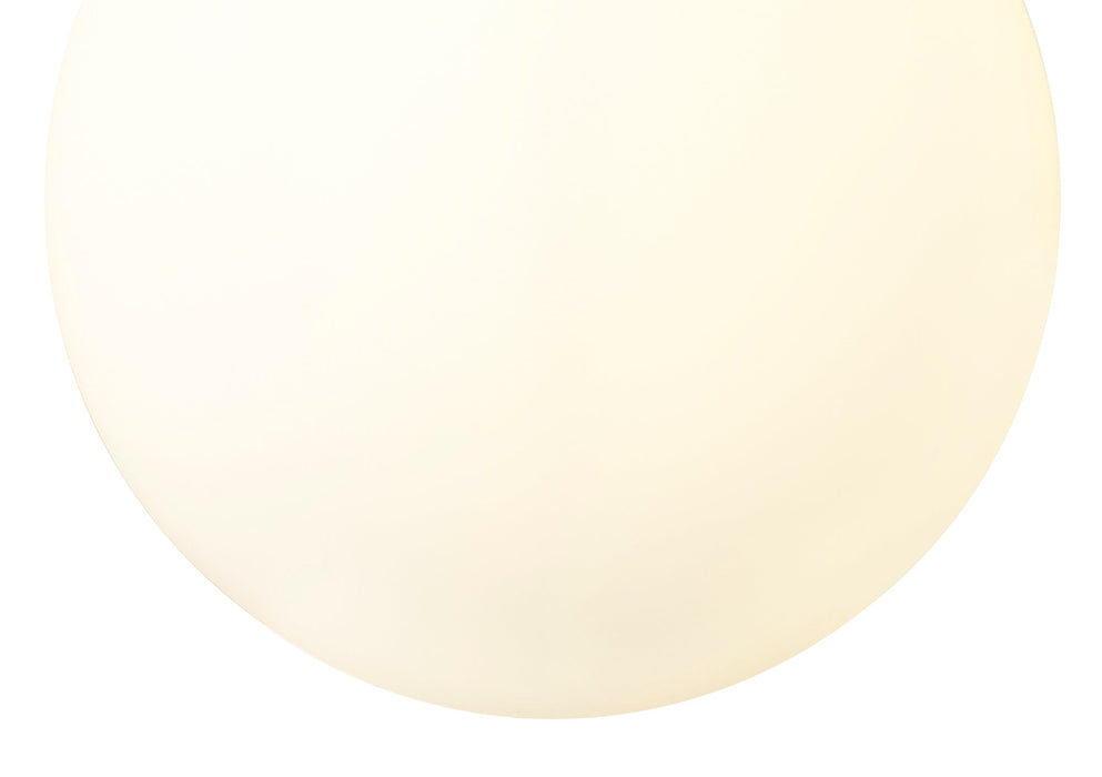 Deco Miranda Large Ball Pendant 1 Light E27 Black Suspension With Frosted White Glass Globe • D0651