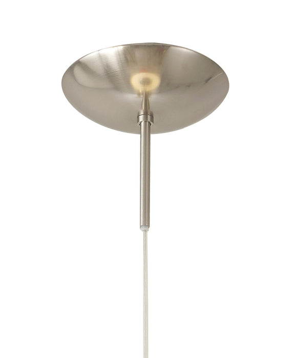 Deco Miranda Large Ball Pendant 1 Light E27 Satin Nickel Suspension With Frosted White Glass Globe • D0652