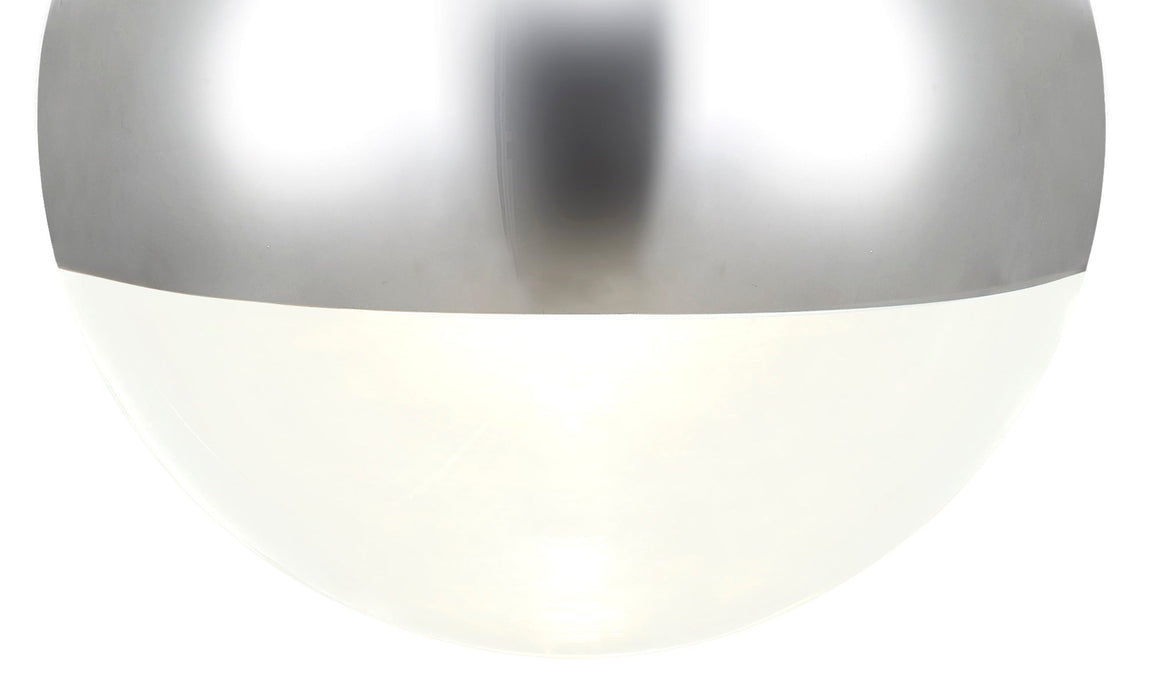 Deco Miranda Large Ball Pendant 1 Light E27 Polished Chrome Suspension With Mirrored/Clear Glass Globe • D0653