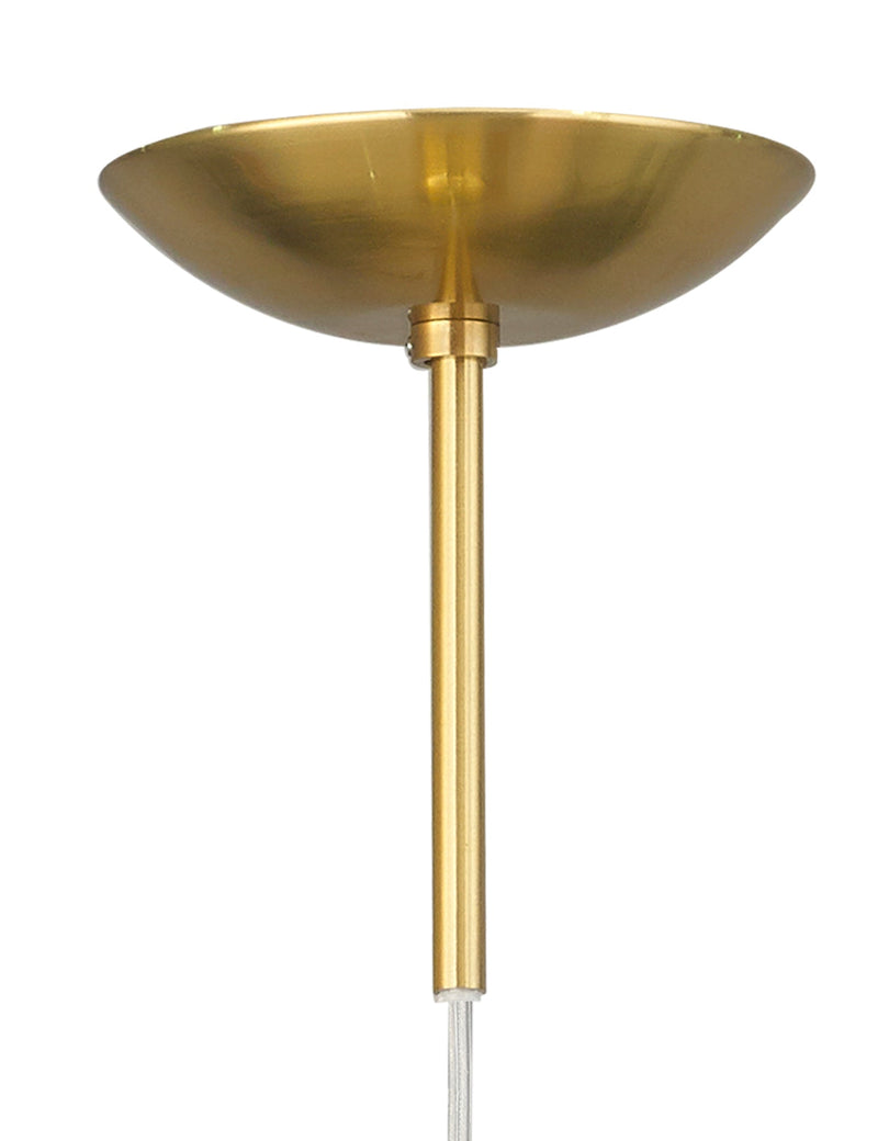 Deco Miranda Medium Ball Pendant 1 Light E27 Antique Gold Suspension with Gold Mirrored/Clear Glass Globe • D0656