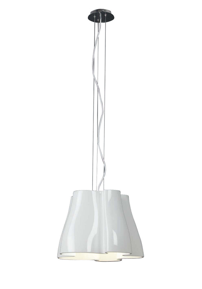 Mantra M3720 Miss Pendant 3 Light E27, Gloss White/Polished Chrome • M3720