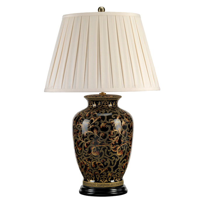 Elstead Lighting MORRIS-TL-LARGE Morris Single Light Large Table Lamp Complete With Cream Polycotton Pleat Shade