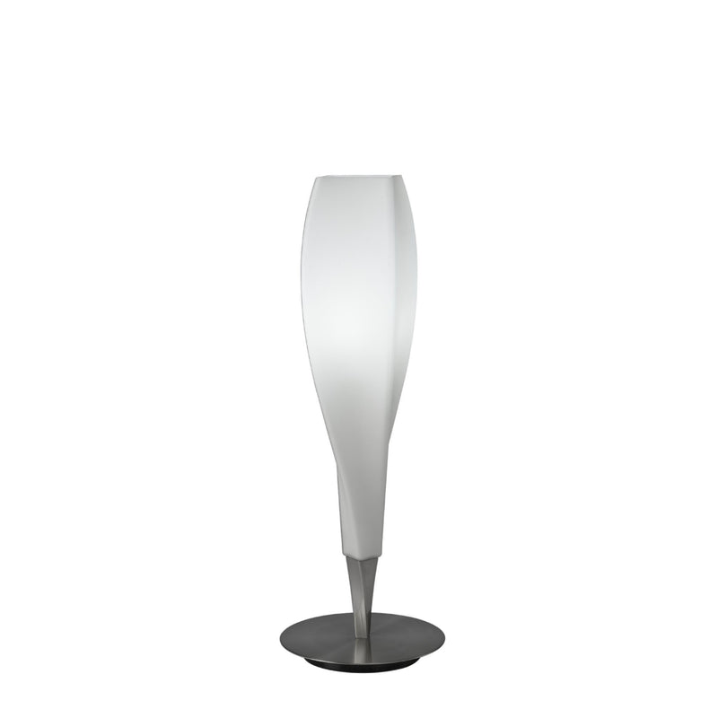 Mantra M3572 Neo Table Lamp 1 Light E27, Satin Nickel/Frosted White Glass • M3572