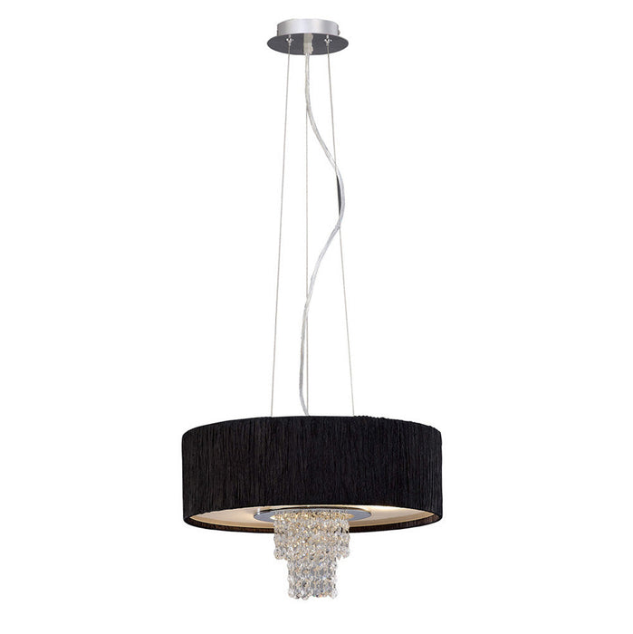 Diyas Nerissa Pendant With Black Shade 4 Light E14 Polished Chrome/Crystal • IL30272/BL