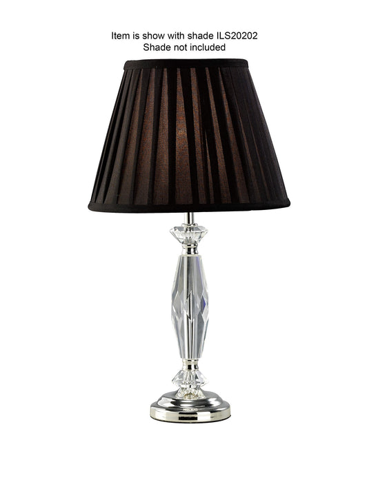 Diyas Nexon Crystal Table Lamp WITHOUT SHADE 1 Light E14 Silver Finish • IL11001