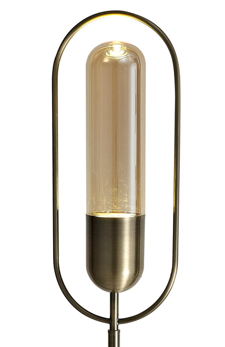 Regal Lighting SL-2187 1 Light LED Floor Lamp Antique Brass And Amber