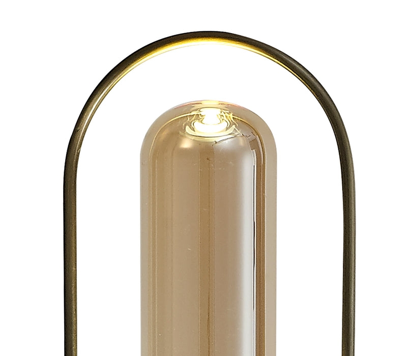 Regal Lighting SL-2187 1 Light LED Floor Lamp Antique Brass And Amber
