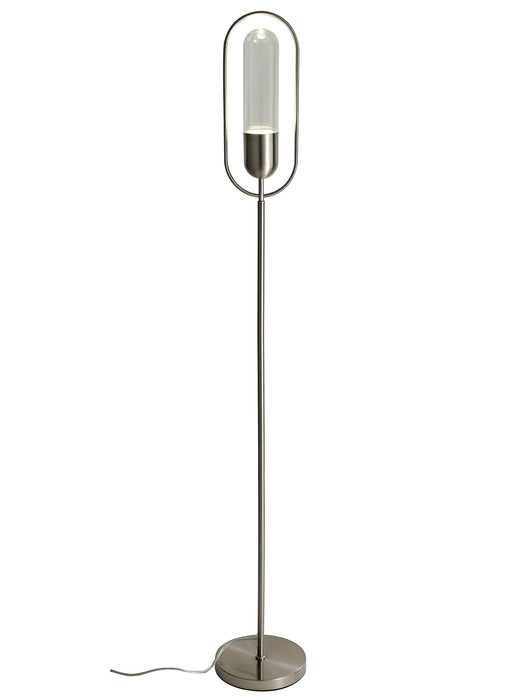 Regal Lighting SL-2186 1 Light LED Floor Lamp Satin Nickel And Clear