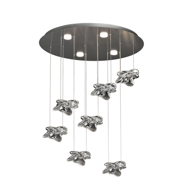 Mantra M5901 Nido Pendant 75cm Round 7 + 4 Lights 42W + 20W LED 3000K, 5080lm, Chrome, 3yrs Warranty • M5901