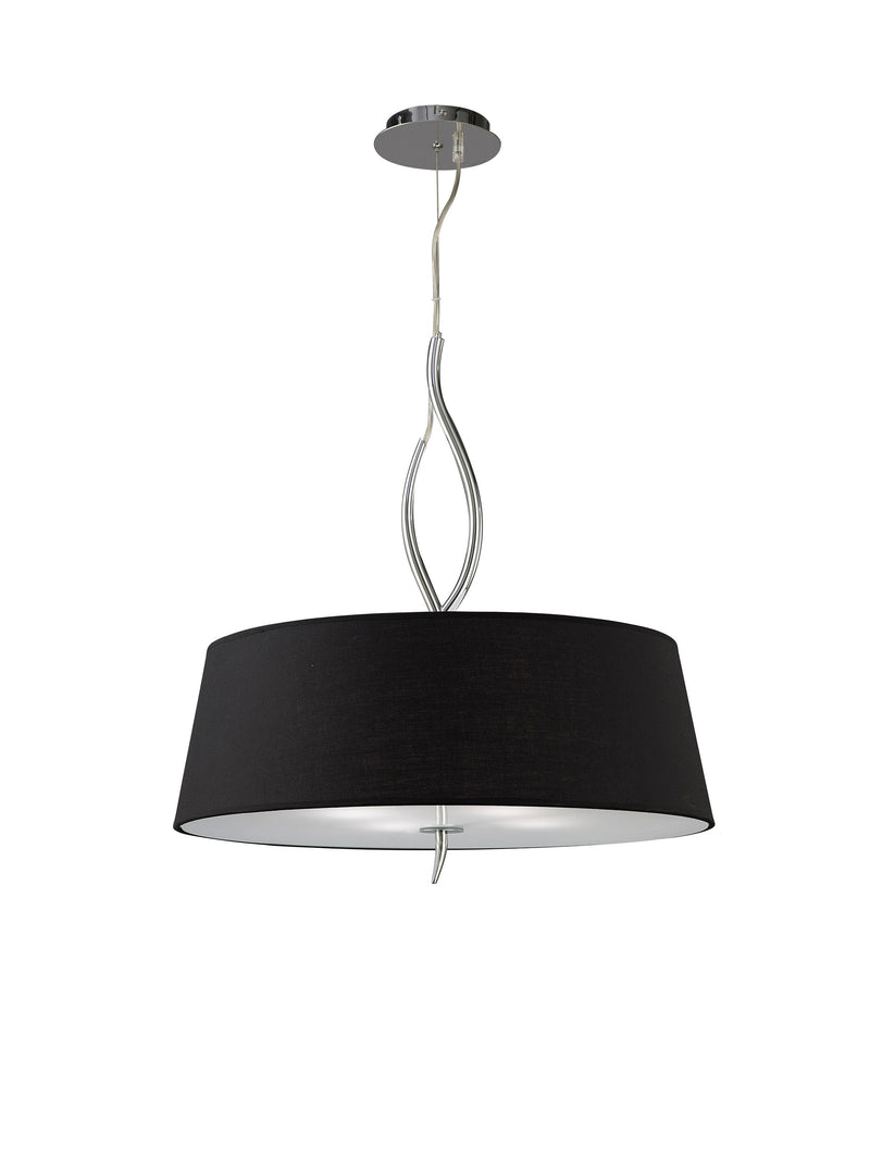 Mantra M1902/BS Ninette Pendant 4 Light E27, Polished Chrome With Black Shades • M1902/BS