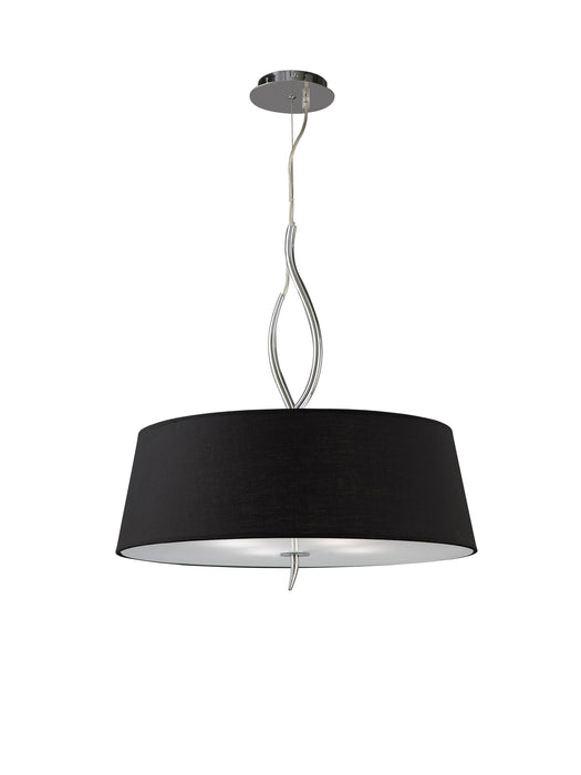 Mantra M1902/BS Ninette Pendant 4 Light E27, Polished Chrome With Black Shades • M1902/BS