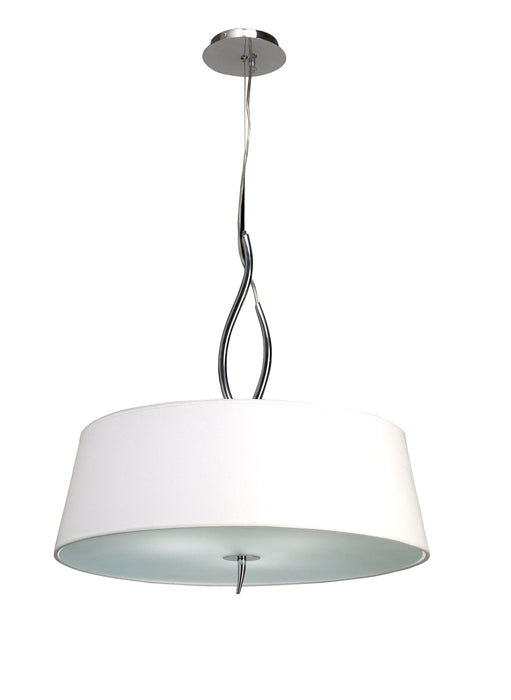 Mantra M1902 Ninette Pendant 4 Light E27, Polished Chrome With Ivory White Shades • M1902