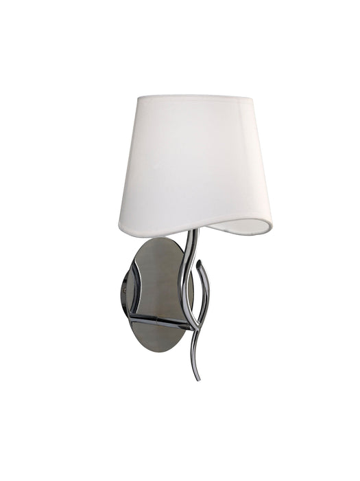 Mantra M1904/S Ninette Wall Lamp Switched 1 Light E14, Polished Chrome With Ivory White Shade • M1904/S