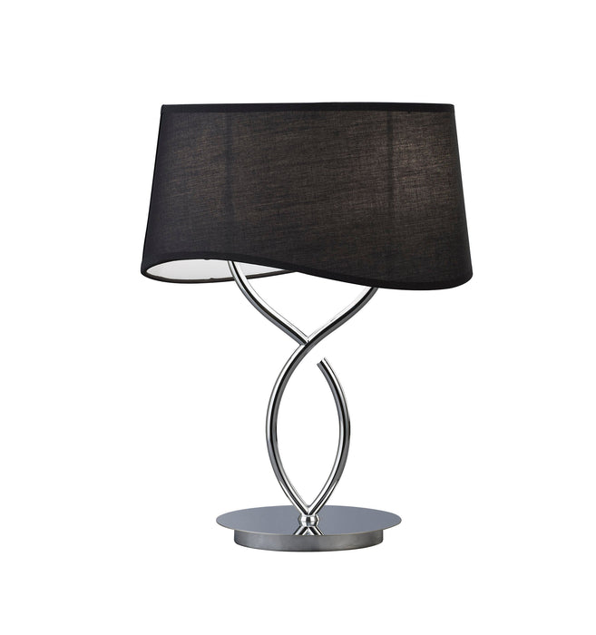 Mantra M1906/BS Ninette Table Lamp 2 Light E14 Large, Polished Chrome With Black Shade • M1906/BS