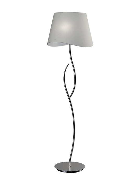 Mantra M1907 Ninette Floor Lamp 4 Light E27, Polished Chrome With Ivory White Shade • M1907