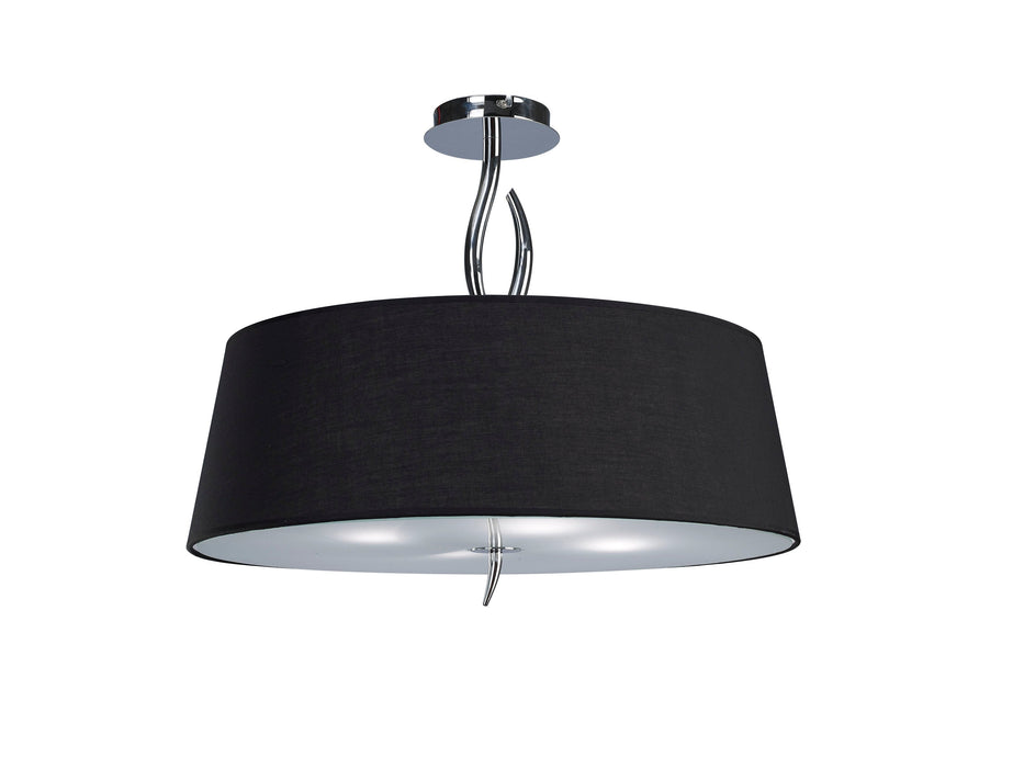 Mantra M1908/BS Ninette Semi Ceiling 4 Light E27, Polished Chrome With Black Shade • M1908/BS