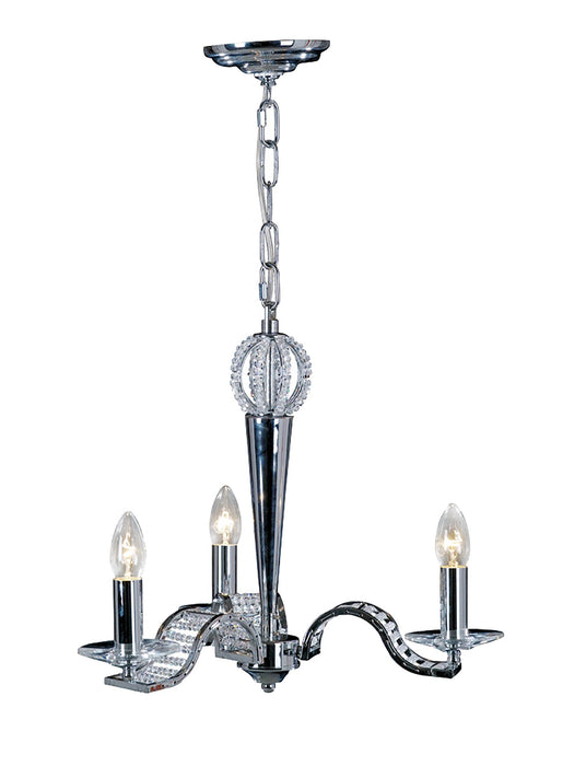 Diyas Niobe Pendant 3 Light E14 Polished Chrome/Crystal • IL30343