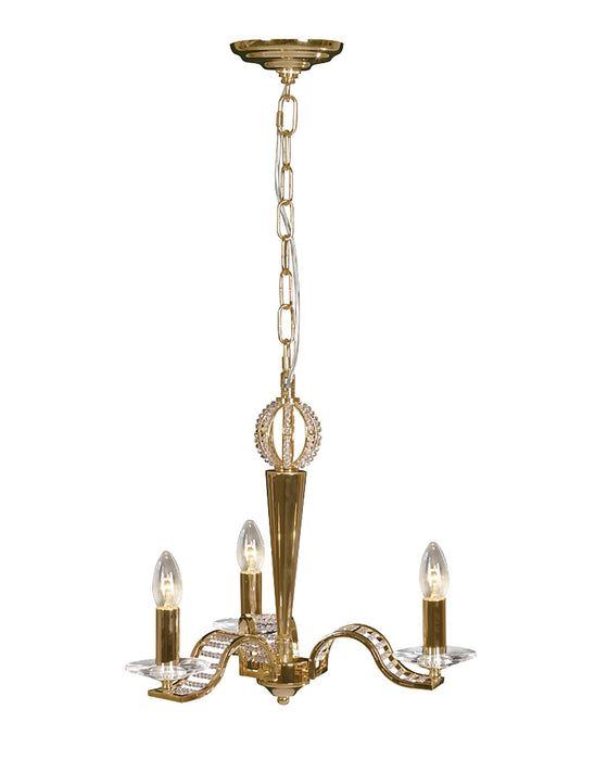 Diyas Niobe Pendant 3 Light E14 French Gold/Crystal • IL30443