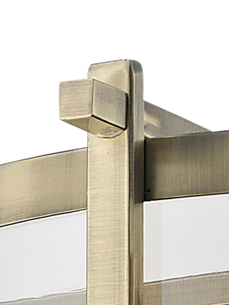 Deco Nolan Single Medium Pendant 4 Light E14 Antique Brass/Amber Glass • D0090