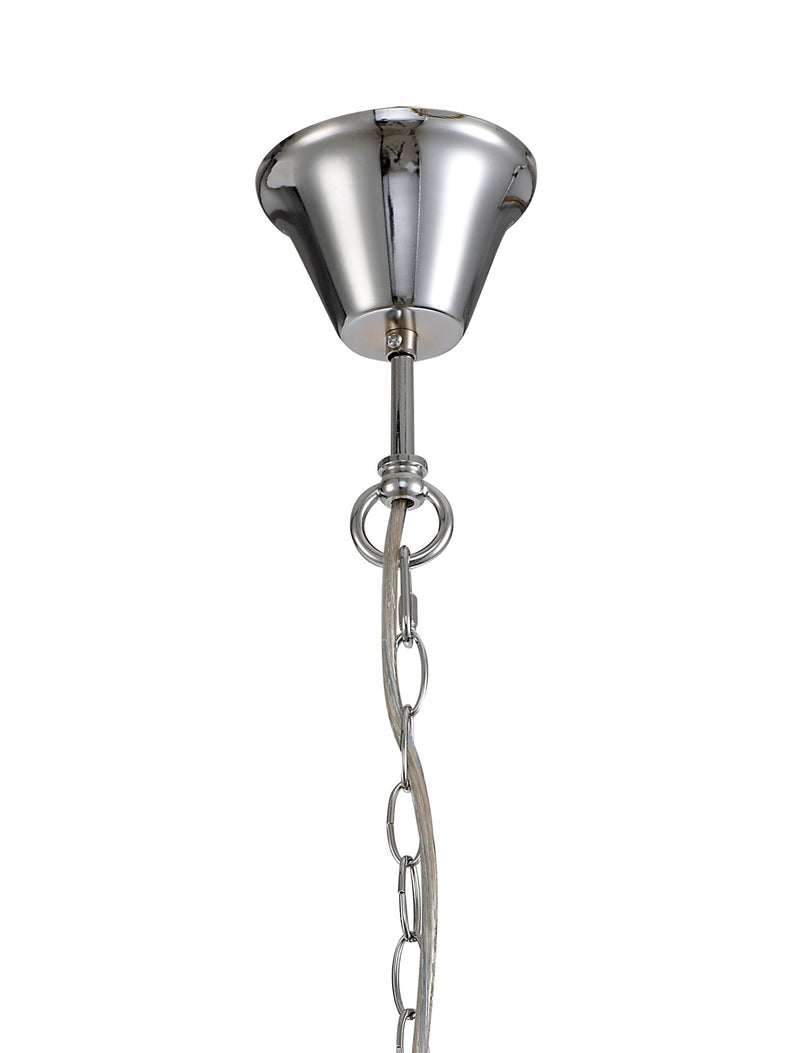 Deco Nolan Single Small Pendant 3 Light E14 Black/Polished Chrome/Clear Glass • D0564