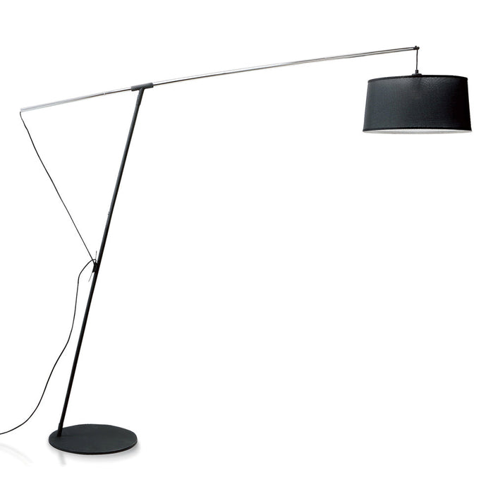 Mantra M4968 Nordica Floor Lamp E27 With Black Shade, Black/Polished Chrome **COLLECTION ONLY** Item Weight: 16.3kg • M4968