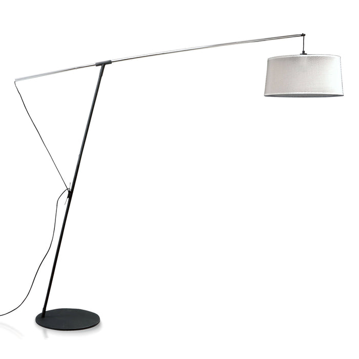 Mantra M4968 Nordica Floor Lamp E27 With Black Shade, Black/Polished Chrome • M4968/WS