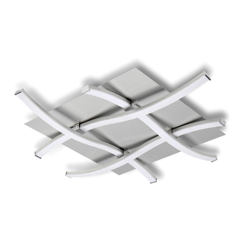 Mantra M4984 Nur Square Ceiling 34W LED 3000K, 2600lm, Silver/Frosted Acrylic/Polished Chrome, 3yrs Warranty • M4984