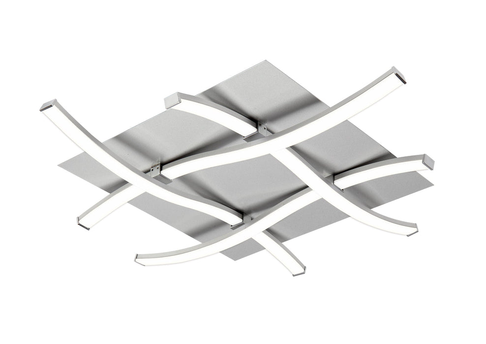 Mantra M4999 Nur Square Ceiling 34W LED 3000K, 2600lm, Dimmable Silver/Frosted Acrylic/Polished Chrome, 3yrs Warranty • M4999