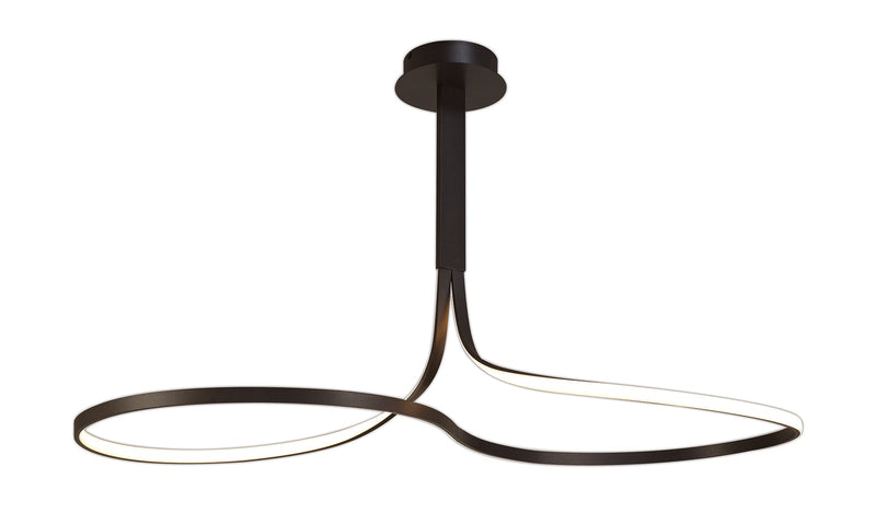 Mantra M5806 Nur BR XL Rectangular Semi Ceiling 50W LED 2800K, 3900lm, Frosted Acrylic/Brown Oxide, 3yrs Warranty • M5806