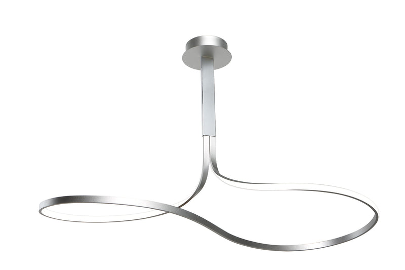 Mantra M5002 Nur XL Rectangular Semi Ceiling 50W LED 3000K, 3900lm, Silver/Frosted Acrylic/Polished Chrome, 3yrs Warranty • M5002