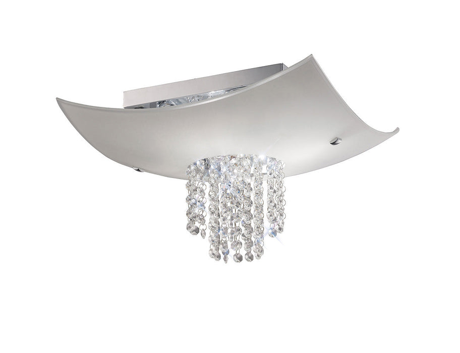 Diyas Nyla Square Ceiling 5 Light E14 Polished Chrome/Glass/Crystal • IL31476