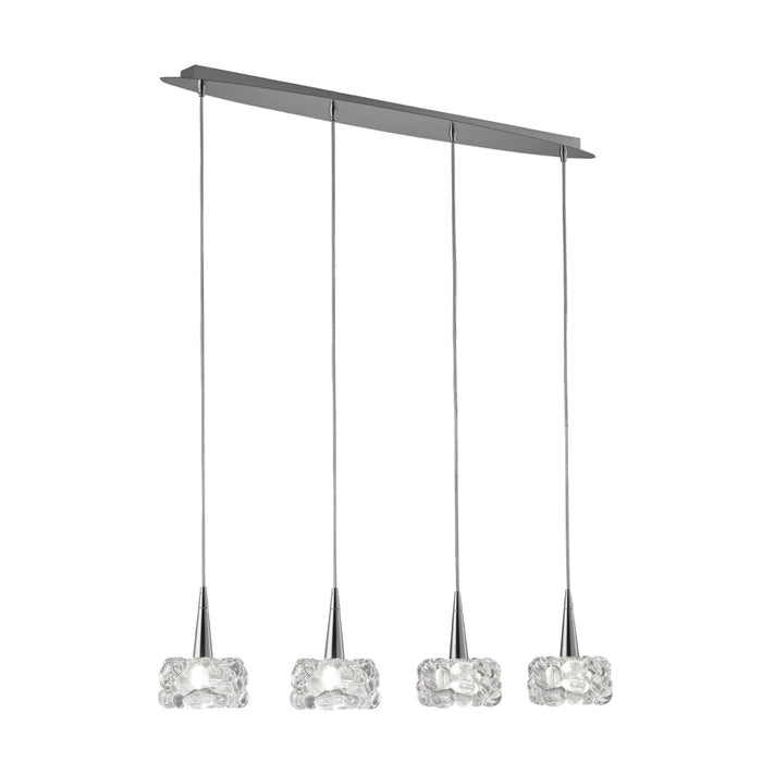 Mantra M3920 O2 Linear Pendant 4 Light G9 Line, Polished Chrome • M3920