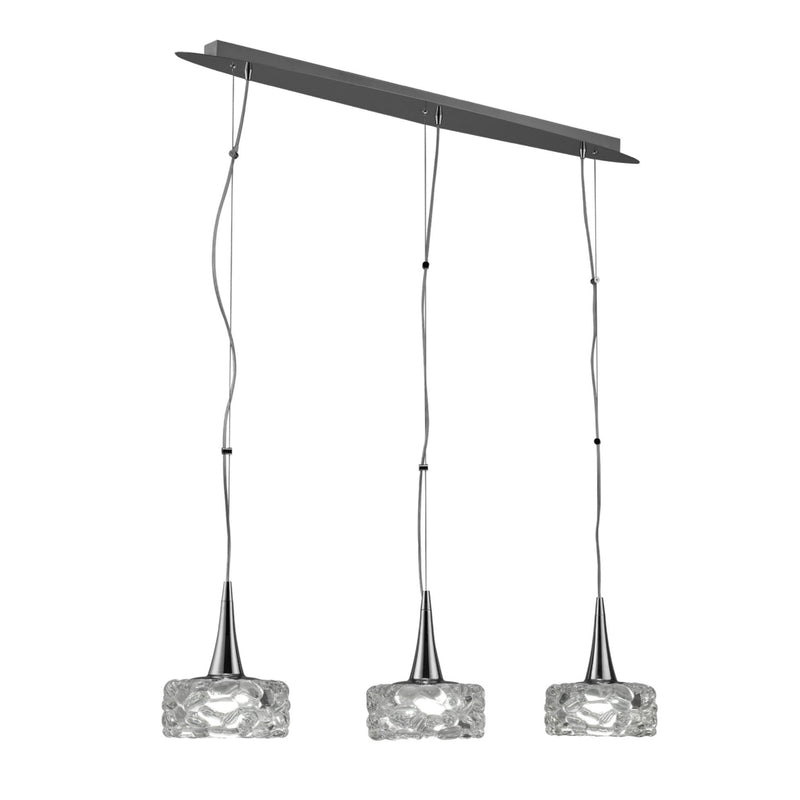 Mantra M3931 O2 Linear Pendant 3 Light E27 Line Large, Polished Chrome • M3931