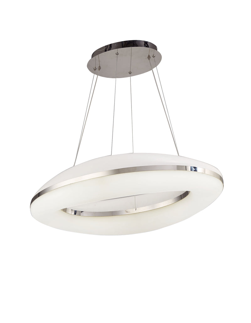 Mantra M4900 Oakley Oval Pendant 80W LED 3000K, 6400lm, Polished Chrome/Frosted Acrylic, 3yrs Warranty • M4900